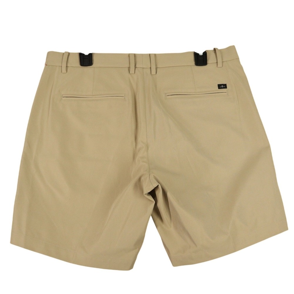 7 For All Mankind Chino Shorts Mens 33 Khaki Stretch Performance Casual Golf